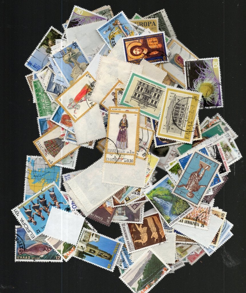 Lot de 200 timbres en Grèce, très frais, Envoi