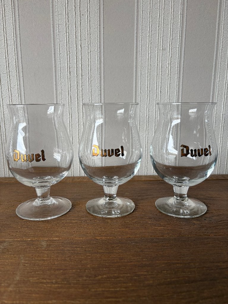 Set van 3 klassieke Duvel bierglazen (33 cl), Ophalen of Verzenden, Nieuw, Glas of Glazen, Duvel