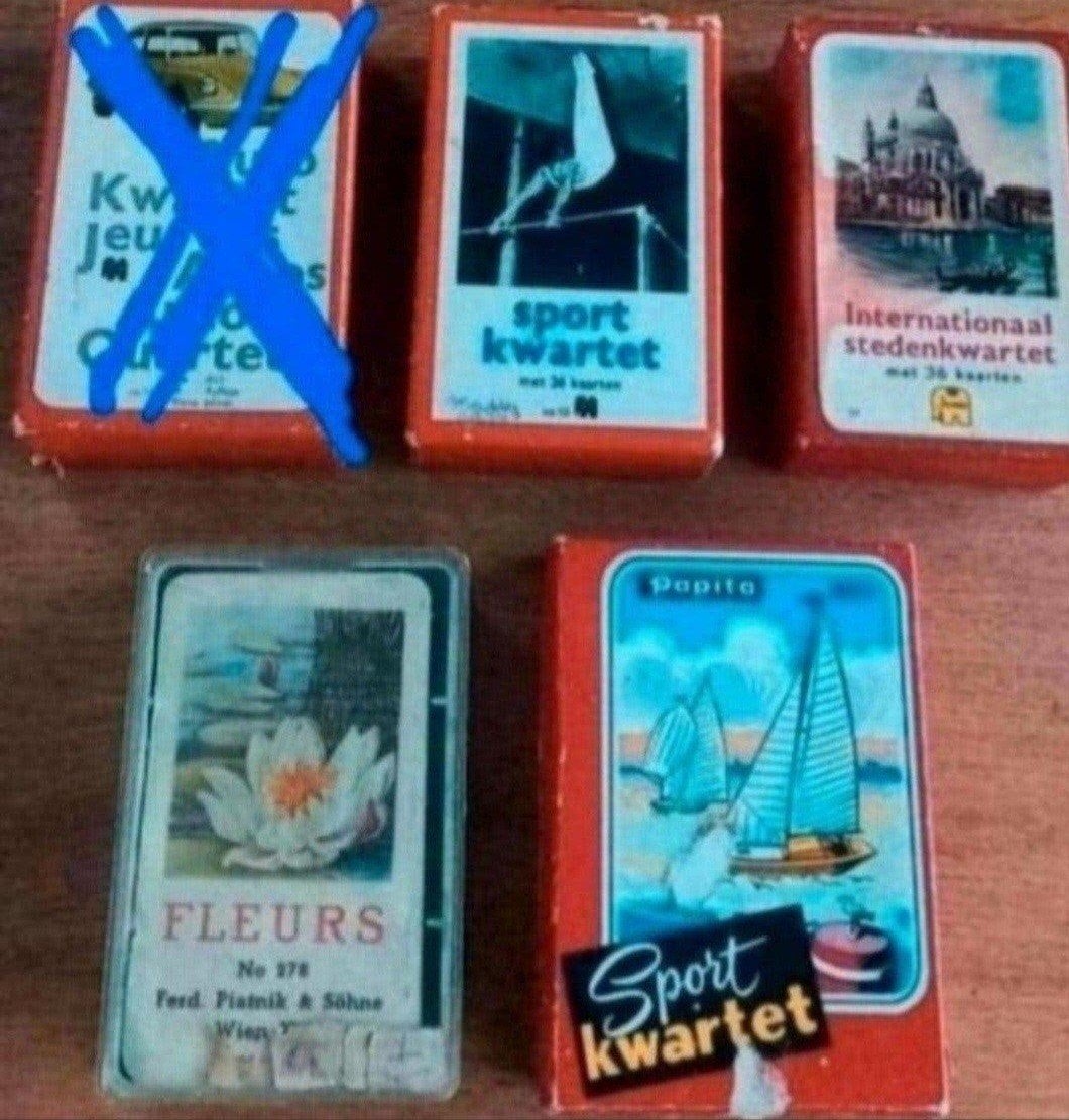 4 oude kwartetspelletjes, Verzamelen, Ophalen of Verzenden