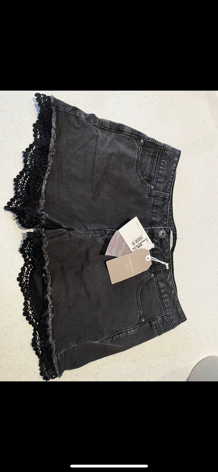 Springfield jeansshort zwart denim, Ophalen of Verzenden, Nieuw, Zwart, W30 - W32 (confectie 38/40)