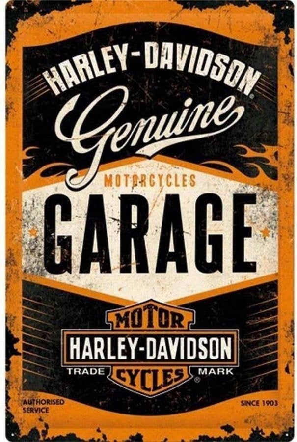 Panneau mural en métal gaufré Harley Davidson Genuine Garage, Enlèvement ou Envoi, Neuf, Panneau publicitaire