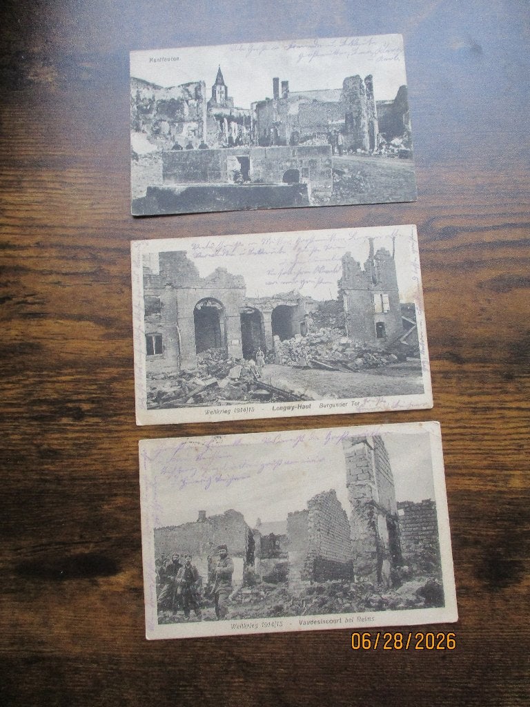 3 Feldpost allemand 1915. Arlon, Collections, Objets militaires | Général, Envoi