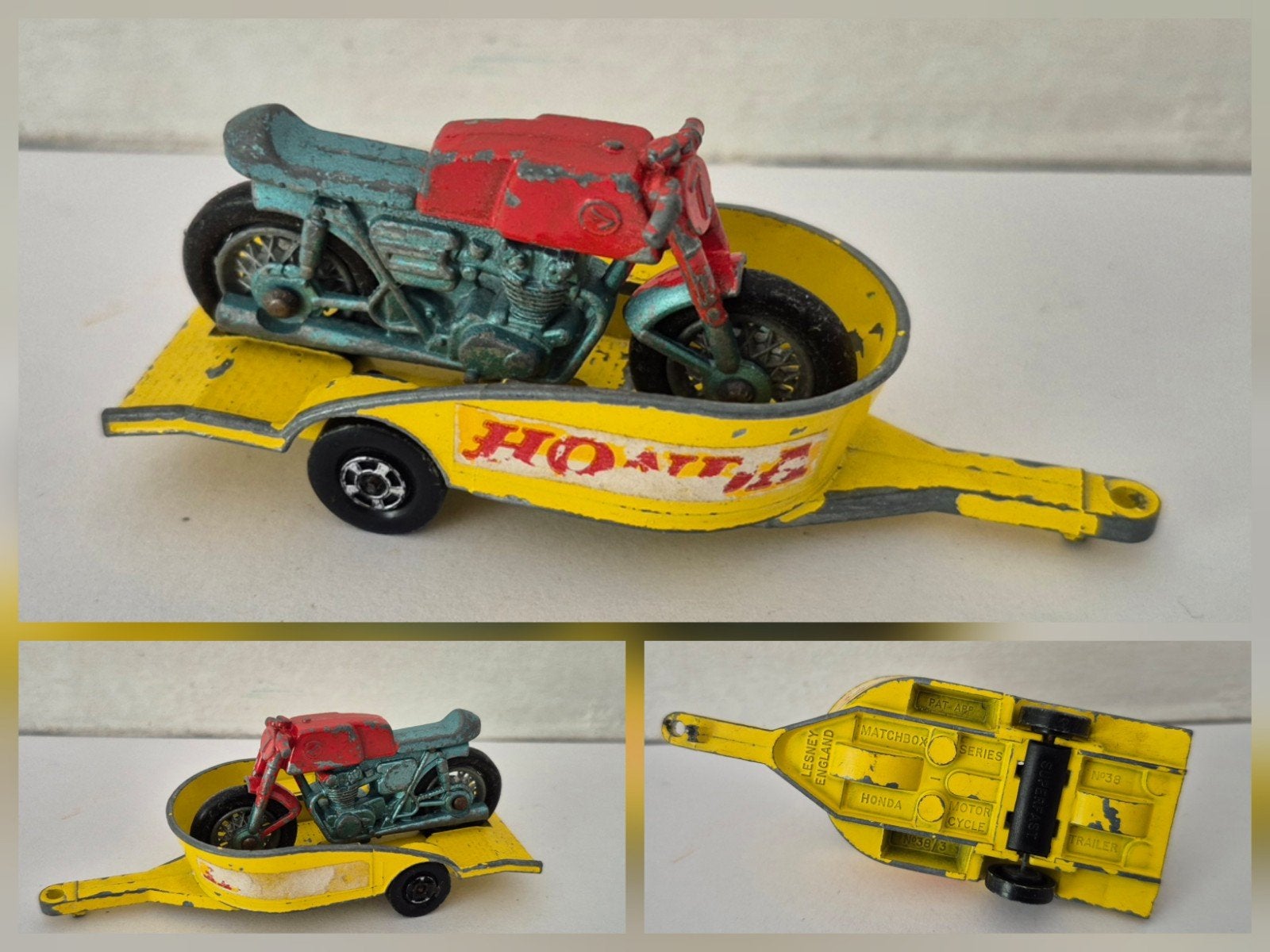 Matchbox SF 38-A 1970 Honda M/C Trailer, Ophalen of Verzenden, Gebruikt, Motor