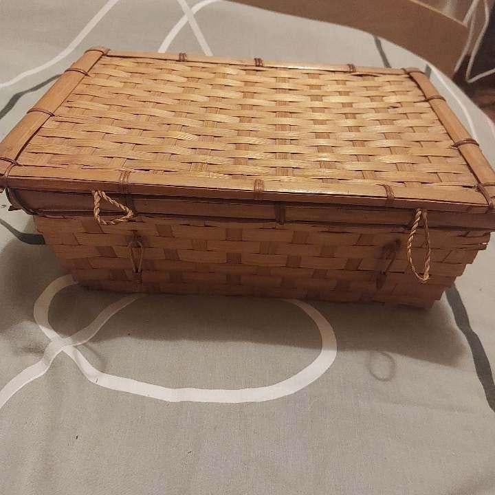 vintage panier de déco ou rangement, Enlèvement, Utilisé, Rectangulaire, Panier