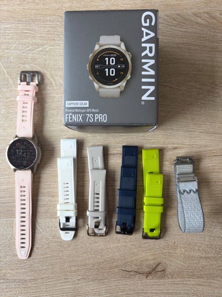 Garmin Fenix 7s Pro Sapphire Solar, Étanche, Garmin, Comme neuf, Enlèvement