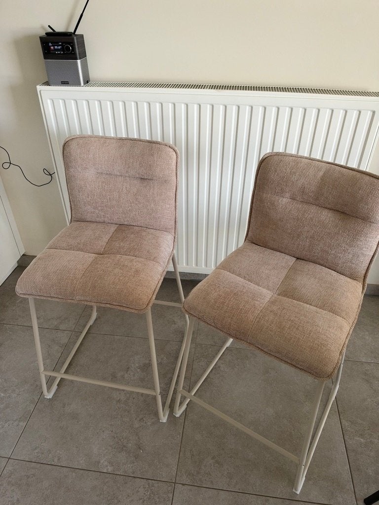 Set van 2 beige barkrukken – Stella (Leen Bakker), Maison & Meubles, Enlèvement, Neuf
