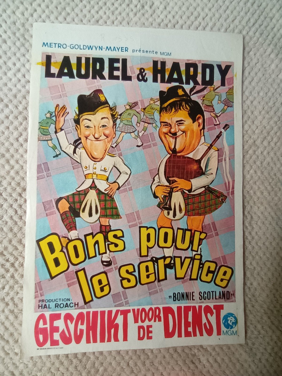 filmposter Geschikt voor de dienst, Enlèvement ou Envoi, Rectangulaire vertical, A1 jusqu'à A3, Utilisé