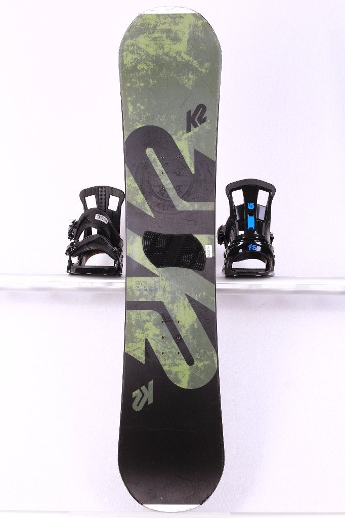 130 cm snowboard K2 EST. 87, black/green, p-tex topsheet, Verzenden, Gebruikt, Board