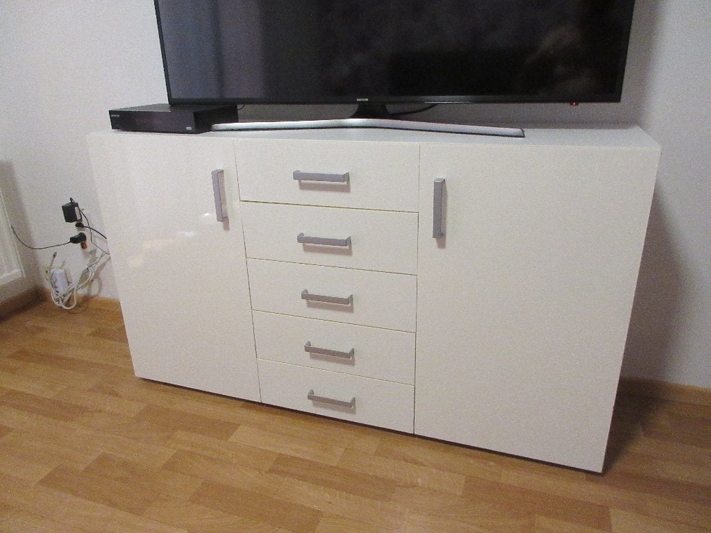 MEUBLE TV (ou autre) BLANC LAQUé, Maison & Meubles, Armoires | Mobilier de télévision, Comme neuf, Moins de 100 cm, 100 à 150 cm