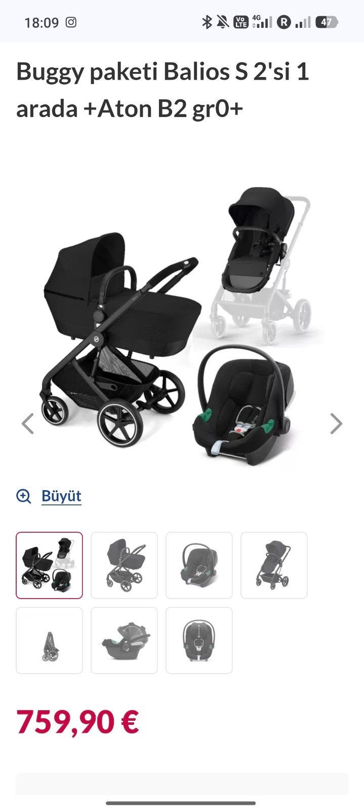 Cybex Balios S kinderwagen set + autostoel (Aton B2) + Isofi, Enfants & Bébés, Avec siège auto, Autres marques, Enlèvement ou Envoi