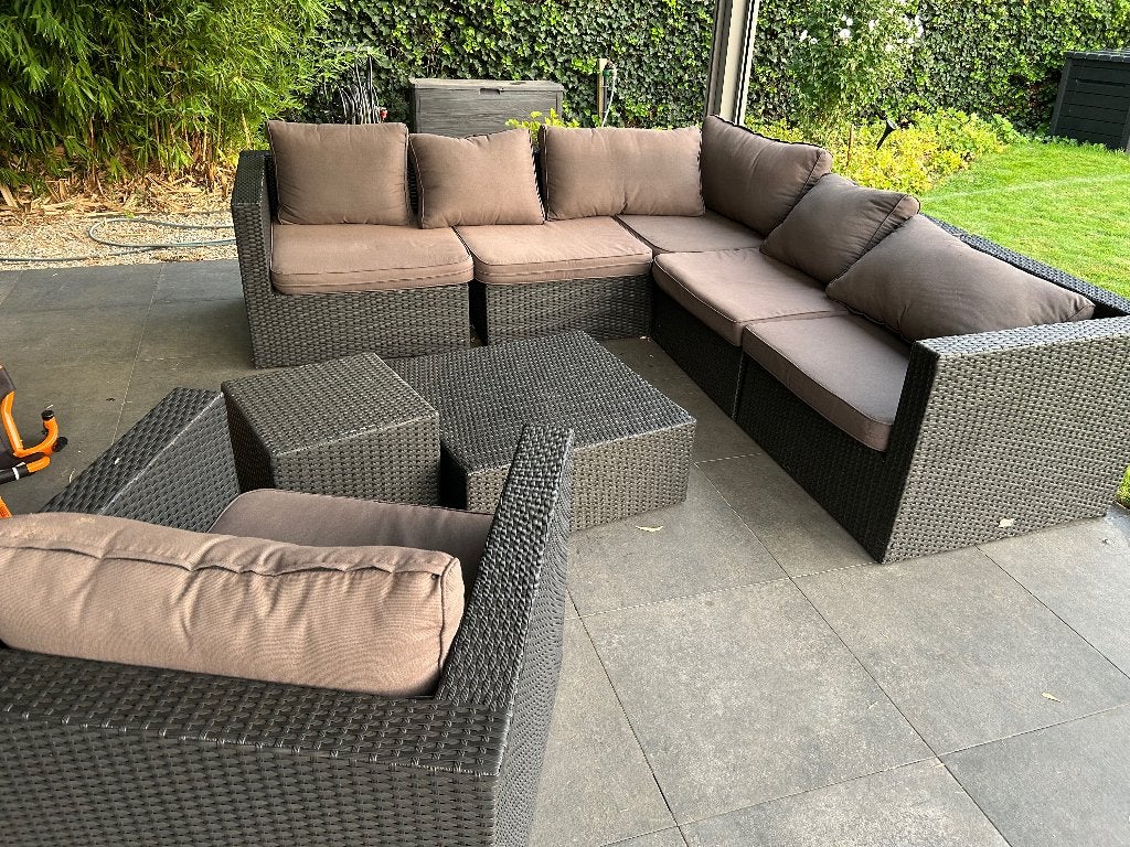 Lounge set, Ophalen, Gebruikt, Rotan, 8 zitplaatsen