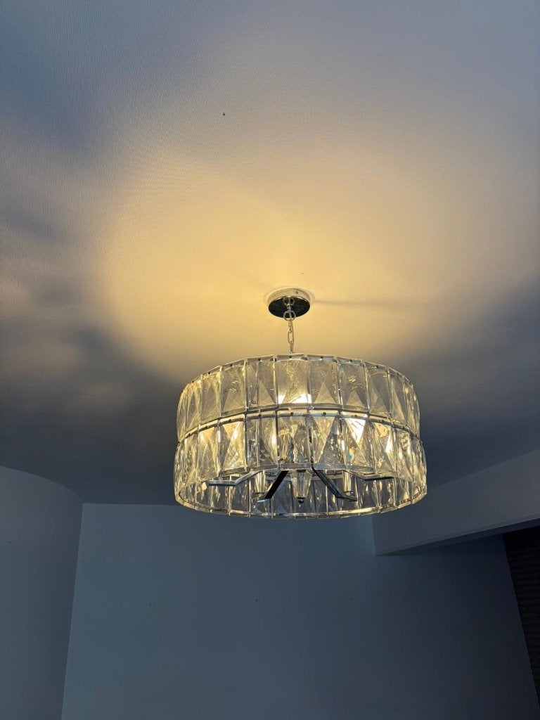 Lustre, Huis en Inrichting, Lampen | Kroonluchters, Ophalen, Gebruikt, Glas, Moderne