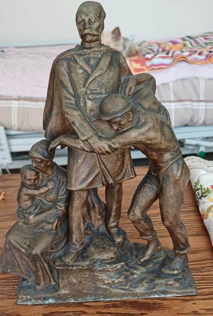 Ancienne sculpture régule "Monument à Alfred Defuisseaux, Antiquités & Art, Envoi, Bronze