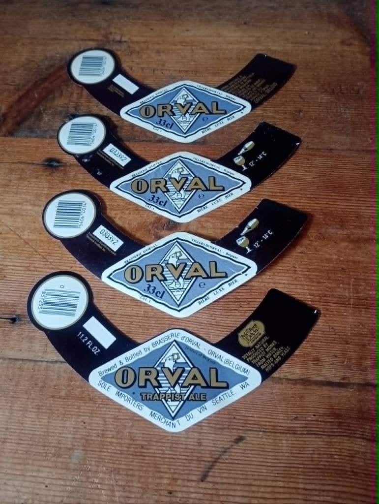 Brasserie bière lot d'étiquettes Trappiste d'Orval, Enlèvement ou Envoi, Comme neuf, Autres types, Autres marques