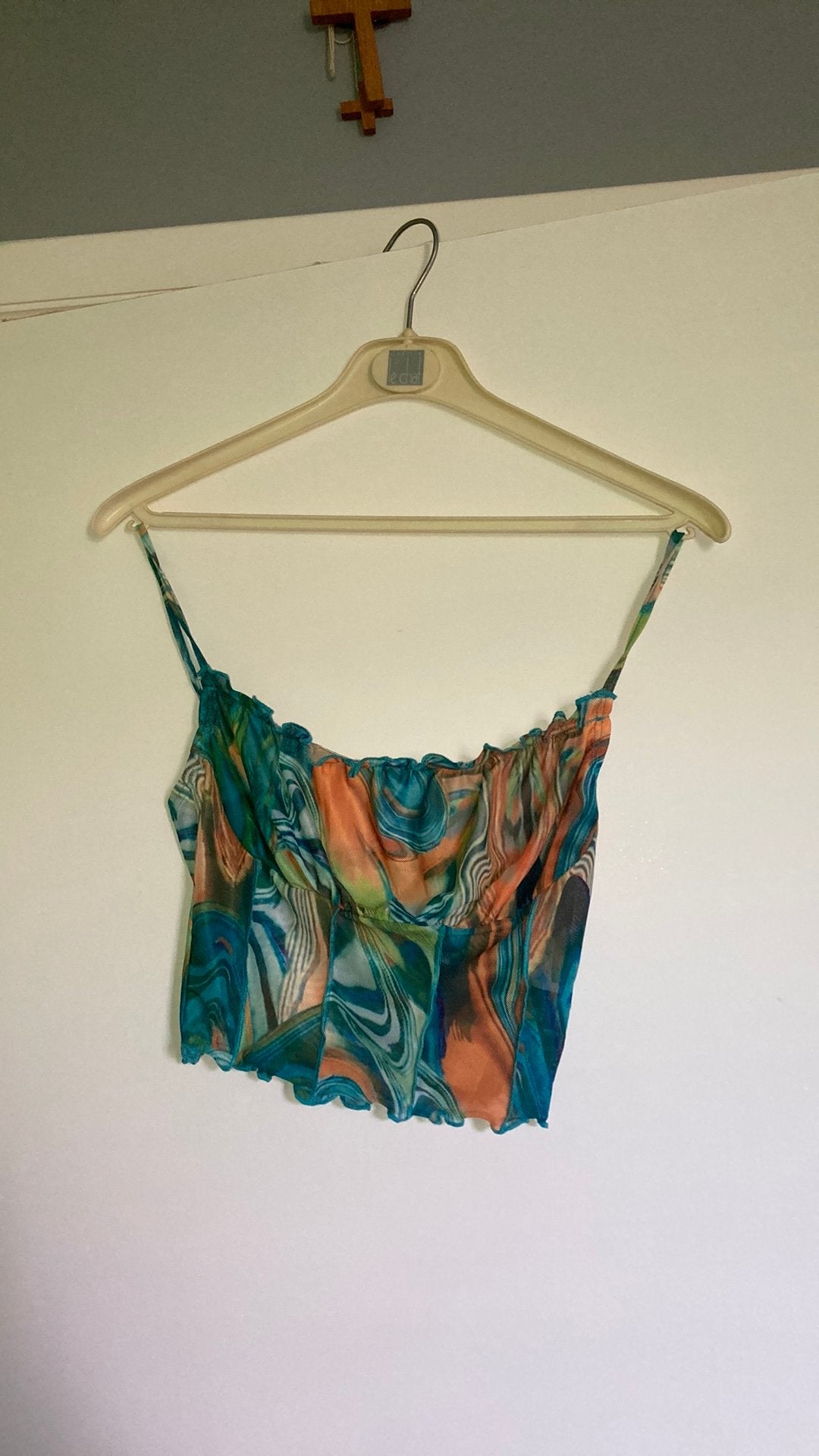 Blauwe top van Shein, Kleding | Dames, Topjes, Blauw, Ophalen of Verzenden, Zo goed als nieuw, Korte mouw
