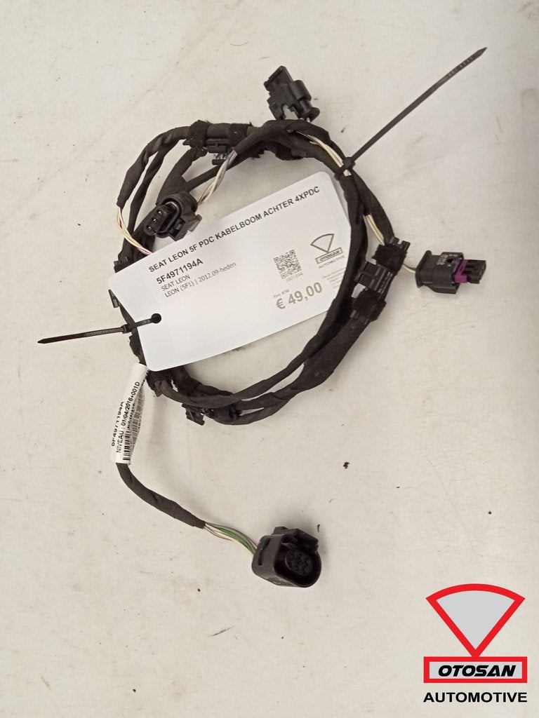 Seat Leon 5F PDC Kabelboom Achter 4xPDC 5F4971194A, Gebruikt, Autovia A-2, Km 585 585
08760  Martorell, ES, SEAT S.A., Customercare@seat.es
