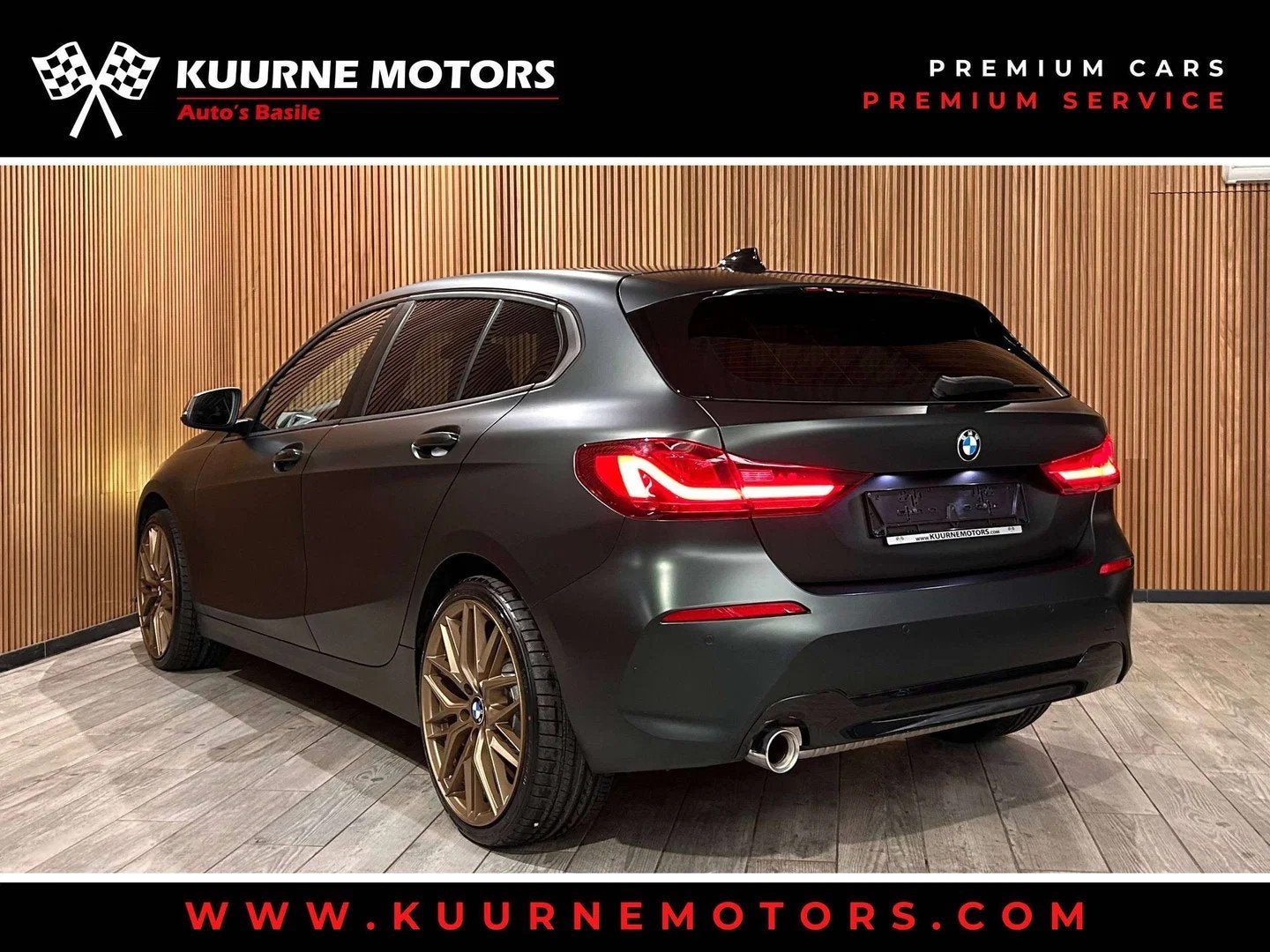 BMW 1 Serie 116 i Wrap Green Mat Alu19"/Led/Leder/VerwZet/Gp, Auto's, 1940 kg, 1 Reeks, Gebruikt, https://public.car-pass.be/vhr/9ba6c4c9-cd25-4f9f-ac84-71e5946adc0c