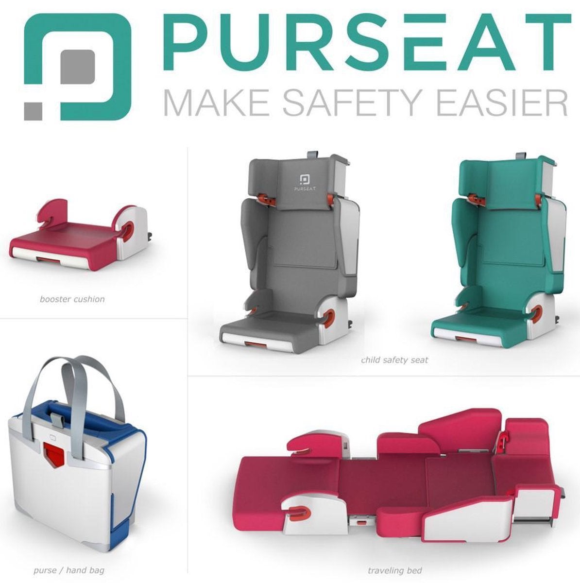 Purseat - smalste autostoel verkrijgbaar, Kinderen en Baby's, Overige merken, Gebruikt, 15 t/m 36 kg, Afneembare rugleuning