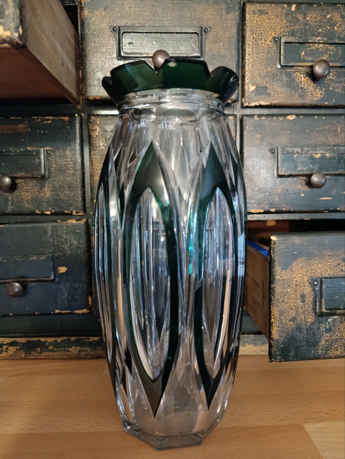 Magnifique vase style Kaleido Val St Lambert, Huis en Inrichting, Woonaccessoires | Vazen, Ophalen of Verzenden
