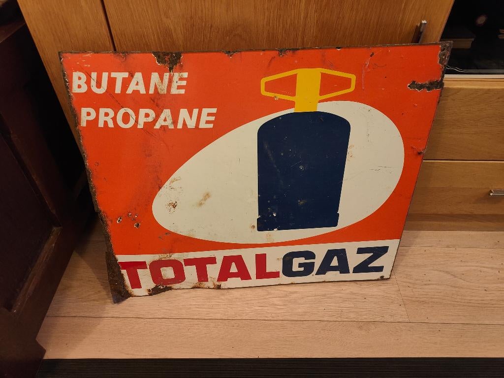 Emaille bord Totalgaz, Antiek en Kunst, Ophalen of Verzenden