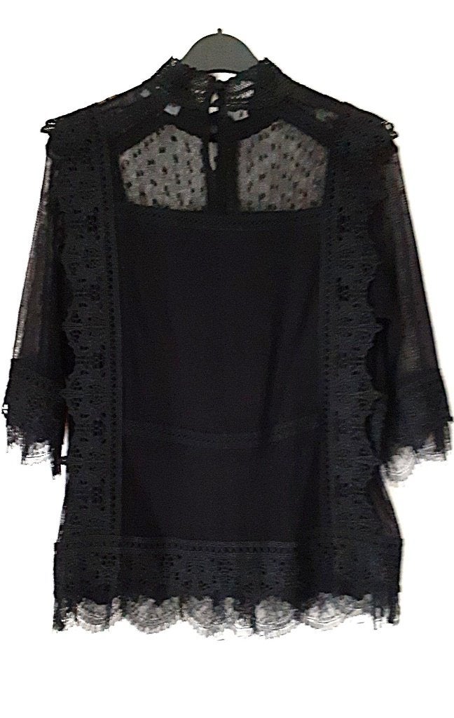 Top en dentelle NIKKIE x Kate Moss noir, 38 neuf, Neuf, Taille 38/40 (M), Enlèvement ou Envoi, NIKKIE by Kate Moss