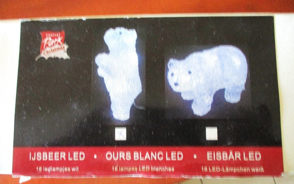 Ours polaire de Noël avec 16 lumières LED blanches, Enlèvement ou Envoi, Comme neuf
