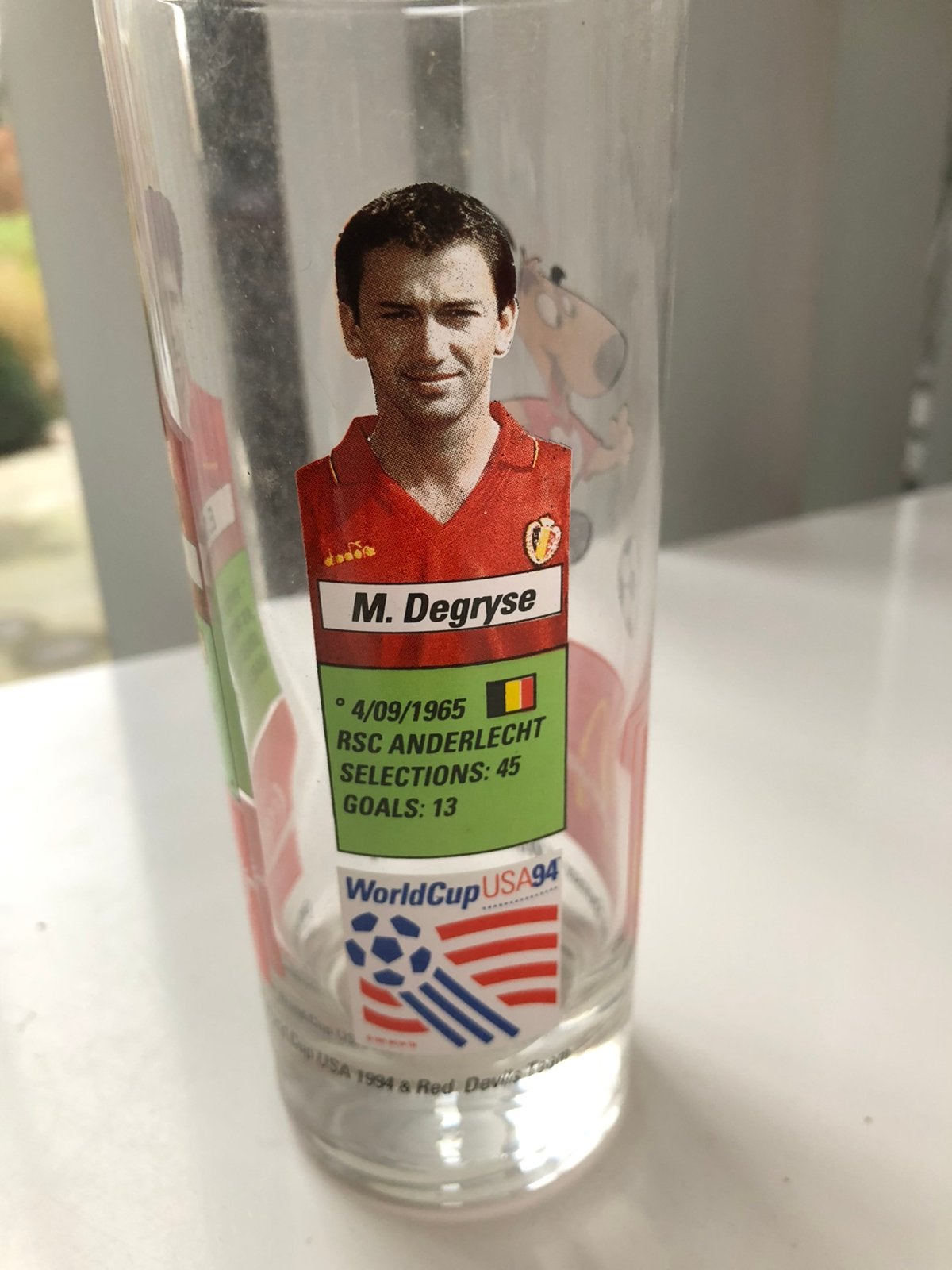 Voetbal Glas worldcup- uitgave Mac Donalds: Scifo en Degryse, Ophalen, Gebruikt, Overige typen