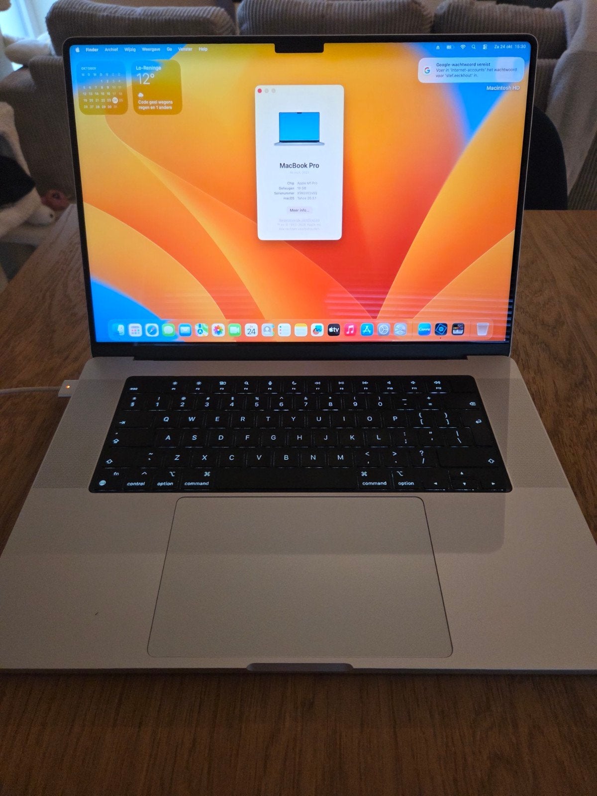 Macbook Pro M1 2021 16 inch, Computers en Software, Qwerty, 512 GB, Zo goed als nieuw, 16 inch