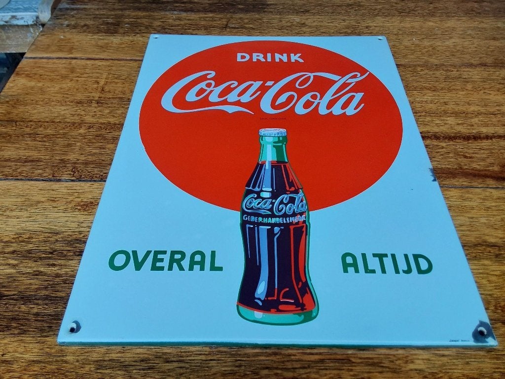 Emaille Reclamebord Bord Coca Cola pracht staat, Enlèvement ou Envoi