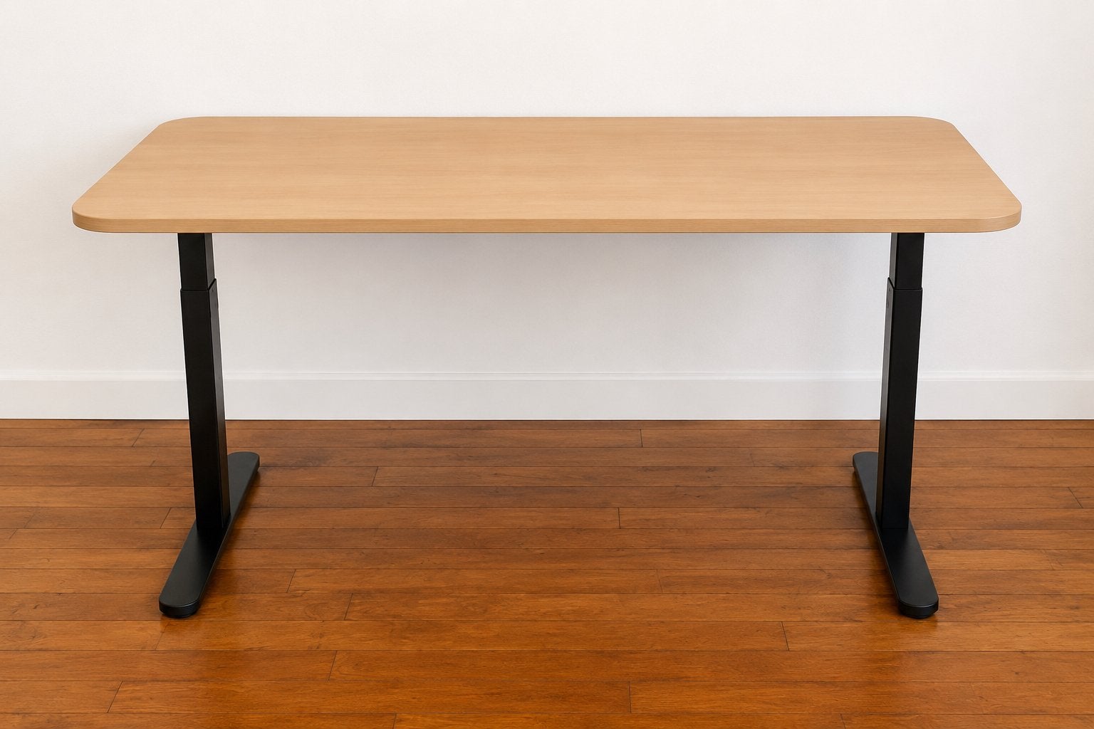 Bureau IKEA assis/debout réglable – plateau bois 160 cm, Comme neuf, IKEA, Moderne, Enlèvement