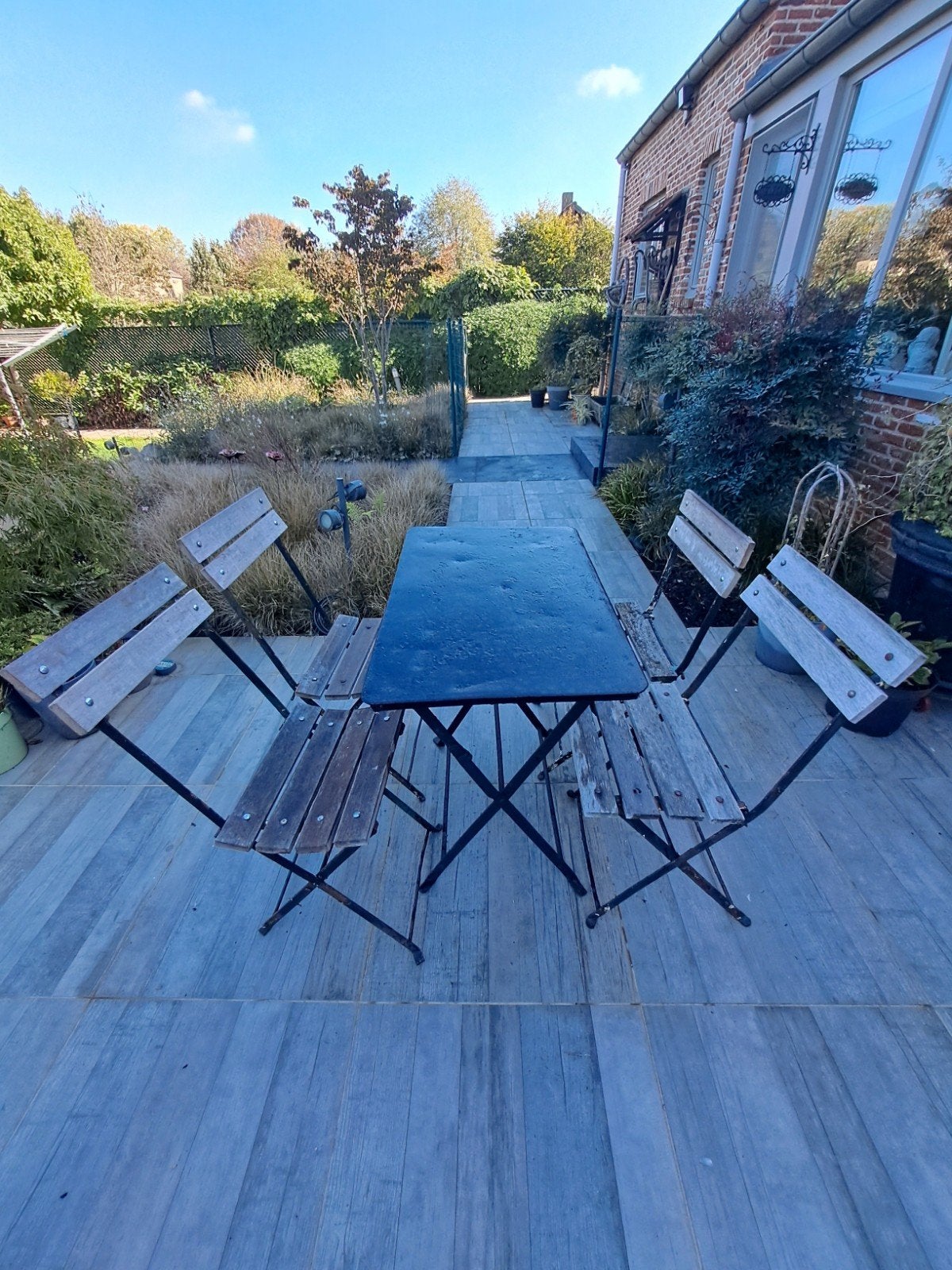 vintage tuinset, Ophalen, Gebruikt, 4 zitplaatsen, Tuinset