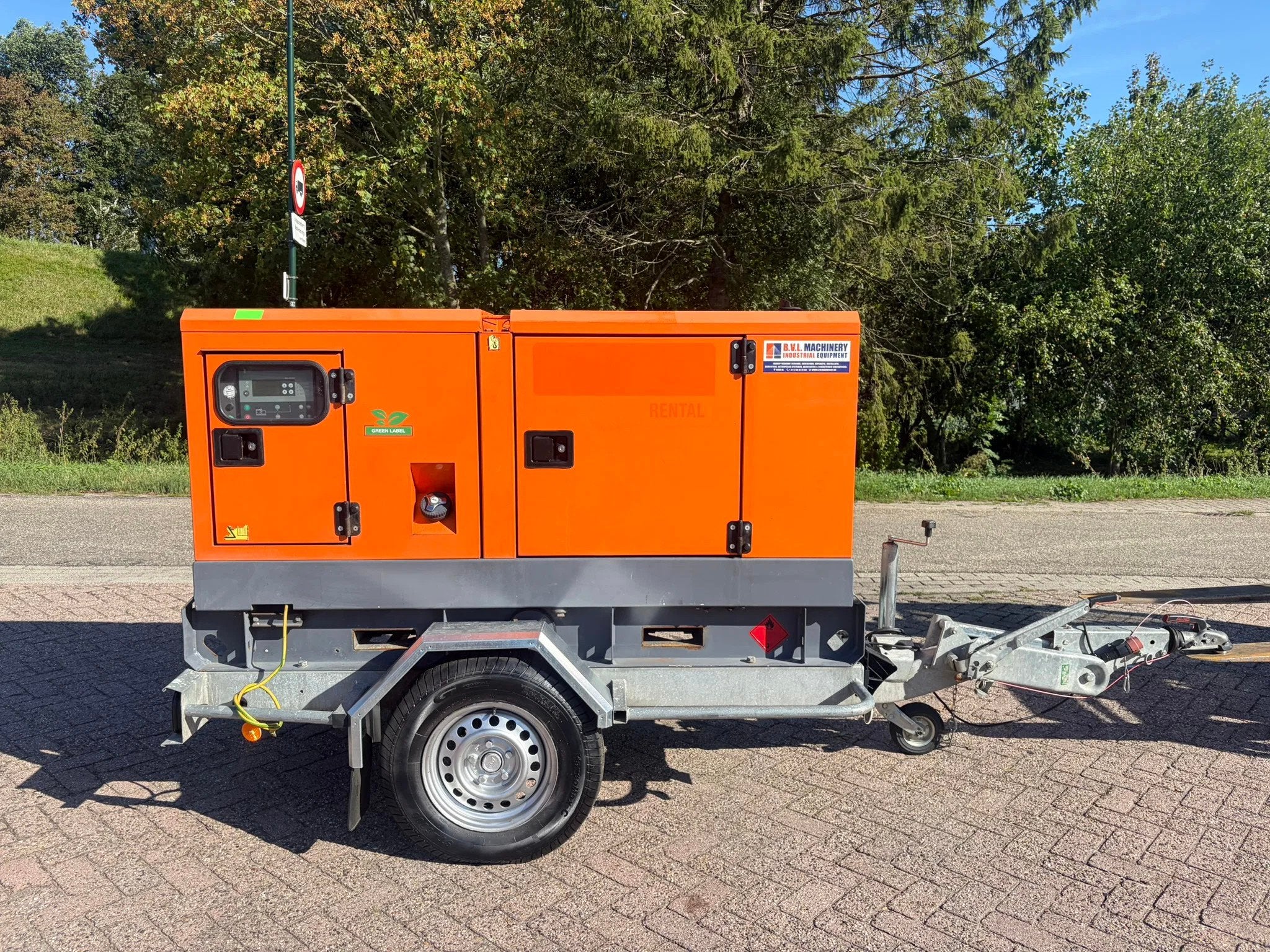 Atlas-Copco QAS 40 kVA Kubota aggregaat generator incl trail