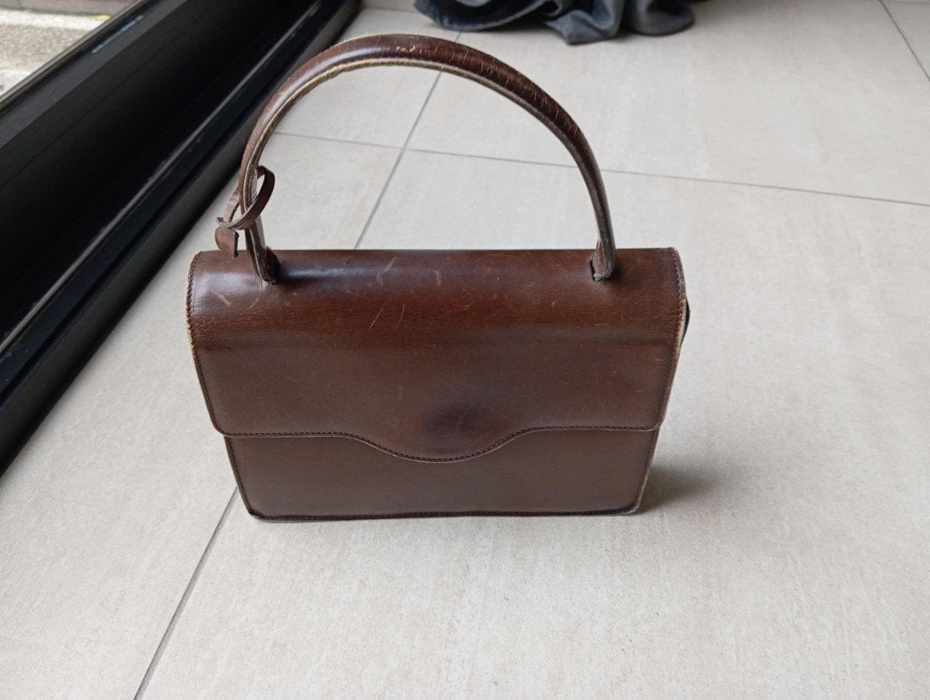 Sac Delvaux Vintage, Bijoux, Sacs & Beauté, Enlèvement ou Envoi, Utilisé, Brun, Sac à main
