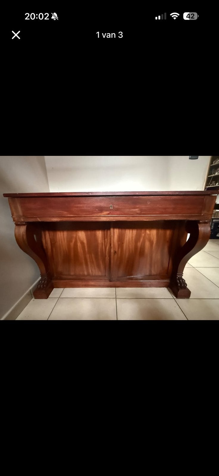 Klassieke houten console-/wandtafel, Antiek en Kunst, Ophalen