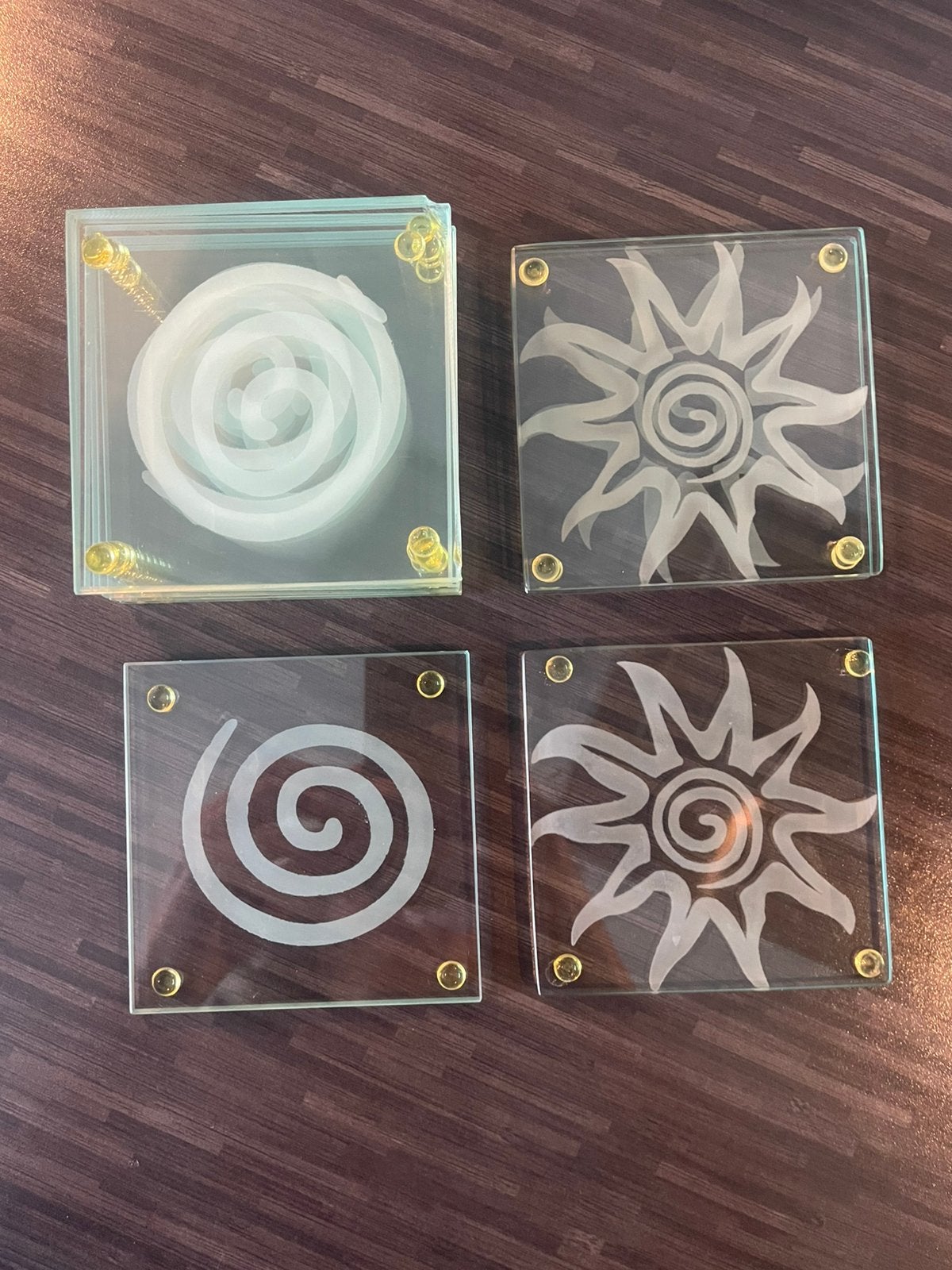 Sous-verres en verre, Sous-verre, Enlèvement, Utilisé, Antidérapant