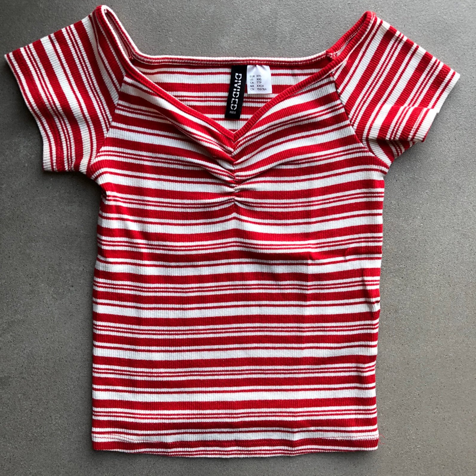 Pefecte staat rood/wit gestreept H&M t-shirtje., Verzenden, Korte mouw, Maat 34 (XS) of kleiner, Gedragen
