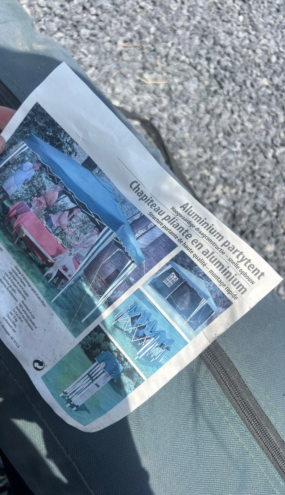 Chapiteau pliable, Jardin & Terrasse, Moins de 4 mètres, Comme neuf, 2 mètres ou plus, Enlèvement