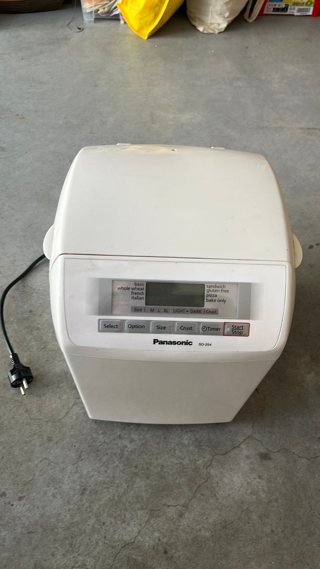 Panasonic sd-254 broodbakmachine, 800 tot 1200 gram deeg, Ophalen, Gebruikt, Met timer