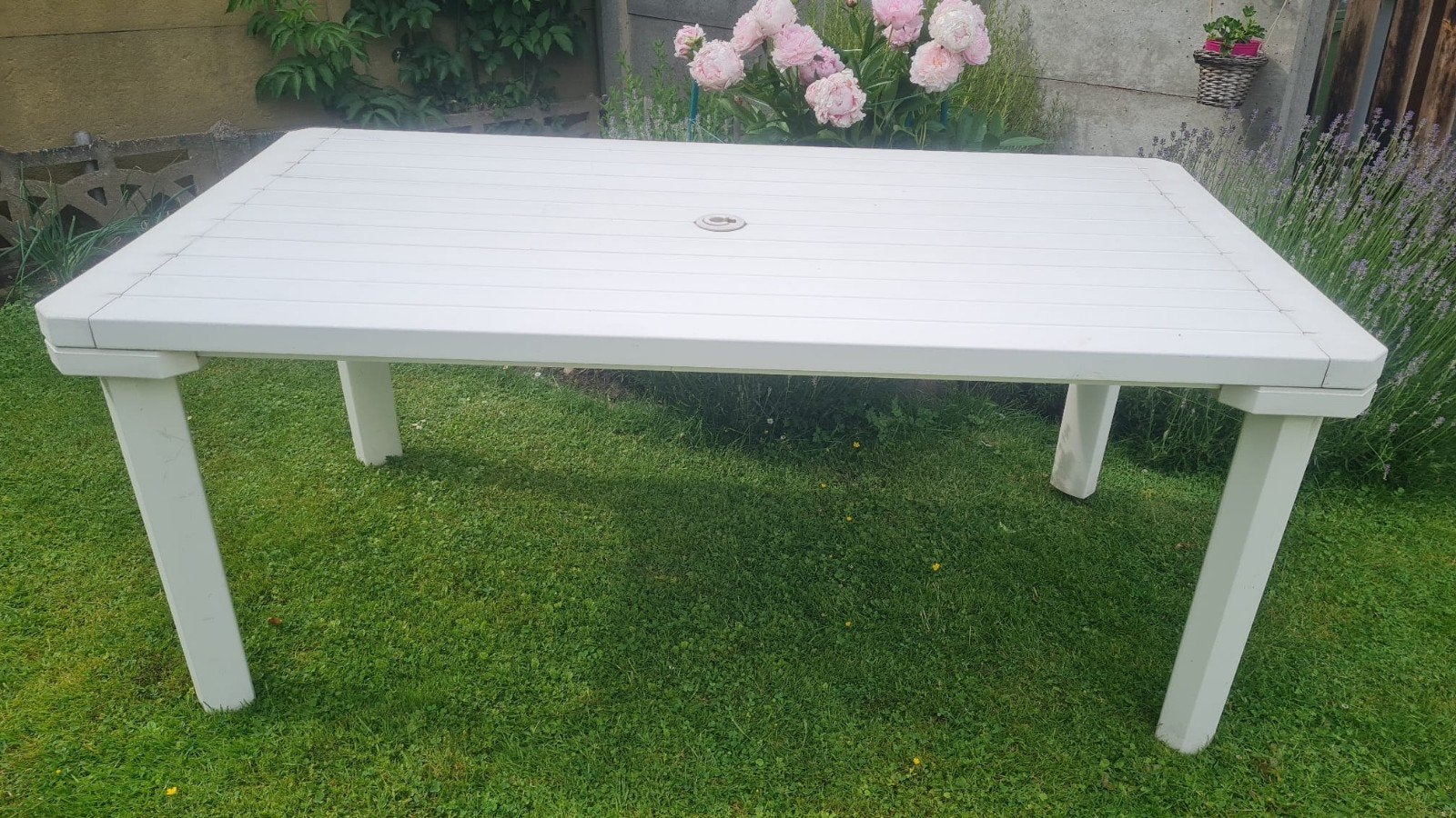 Tuintafel, Tuin en Terras, Tuintafels, Ophalen, Gebruikt, Rechthoekig, Kunststof