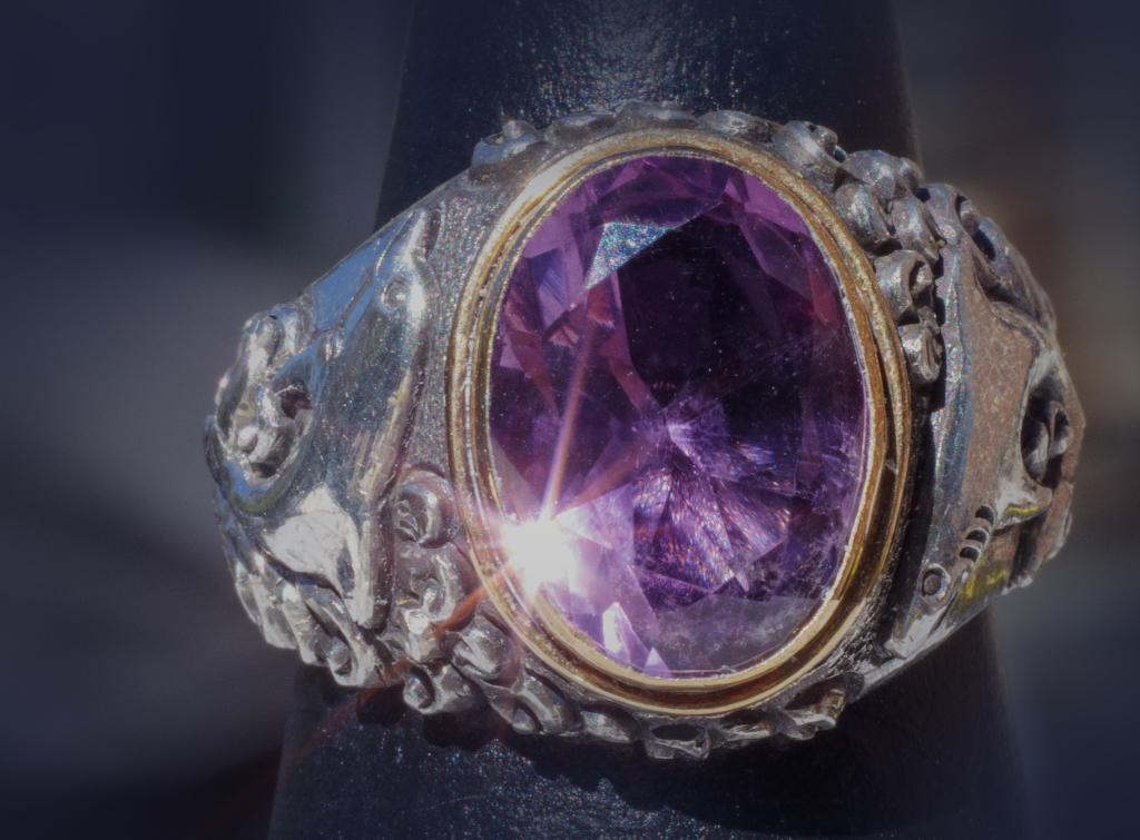 Prachtige ring met Braziliaanse amethyst, 18 tot 19, Paars, Nieuw, Ophalen of Verzenden