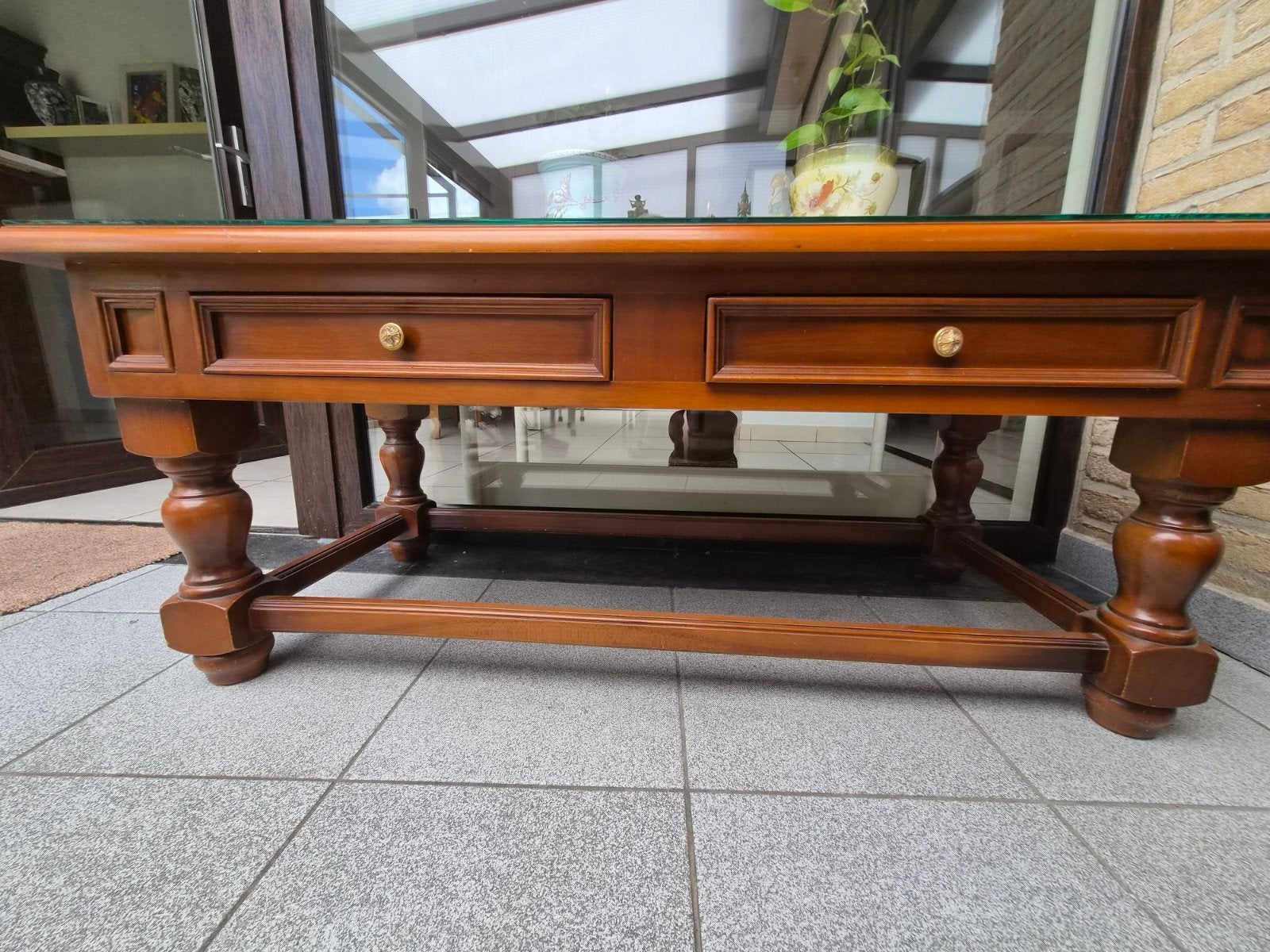 Salontafel,2 laden  dik glas op de tafel, Ophalen