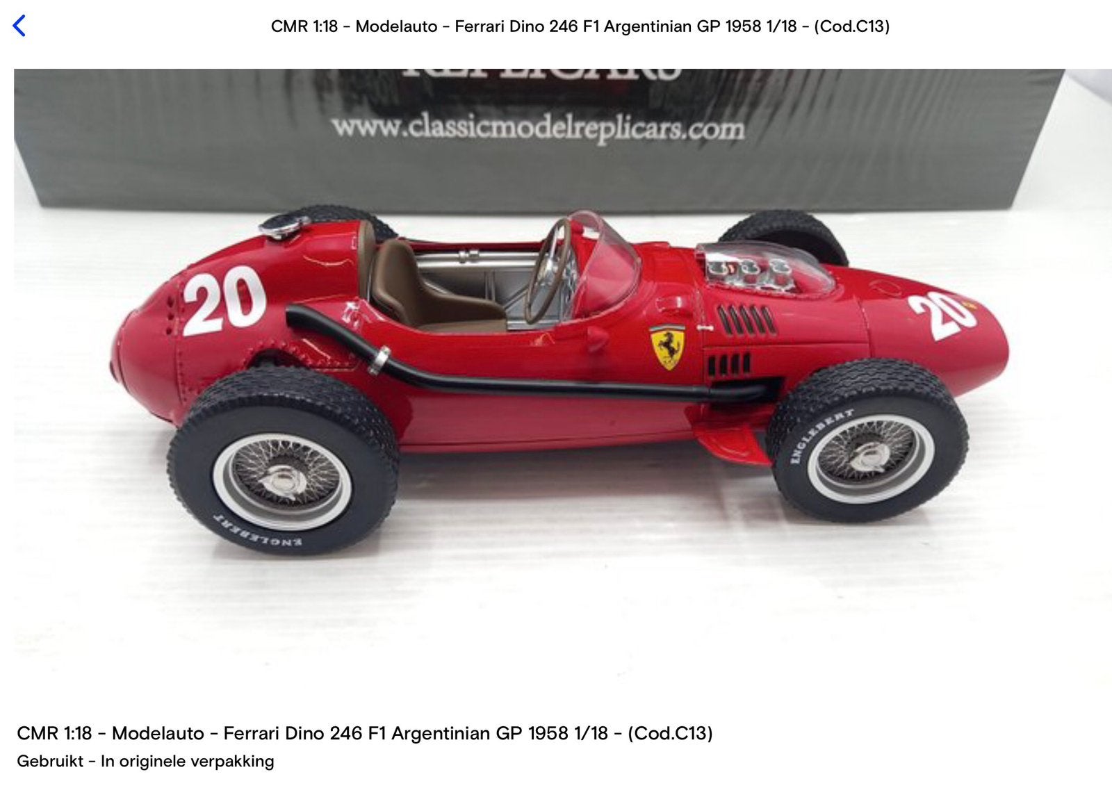 Ferrari dino 246 f1 Argentina 1:18, Ophalen of Verzenden, Zo goed als nieuw