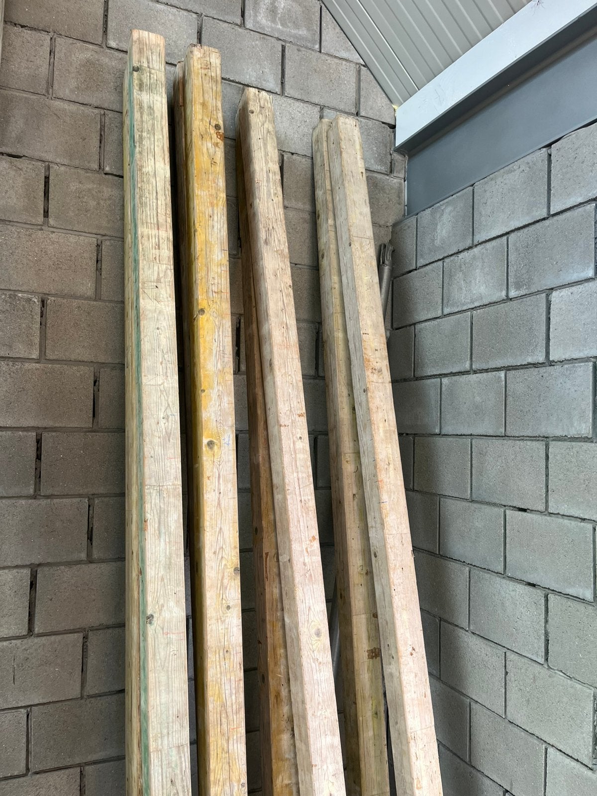 Metsprofielen 11 stuks 295cm hout, Ophalen, Zo goed als nieuw