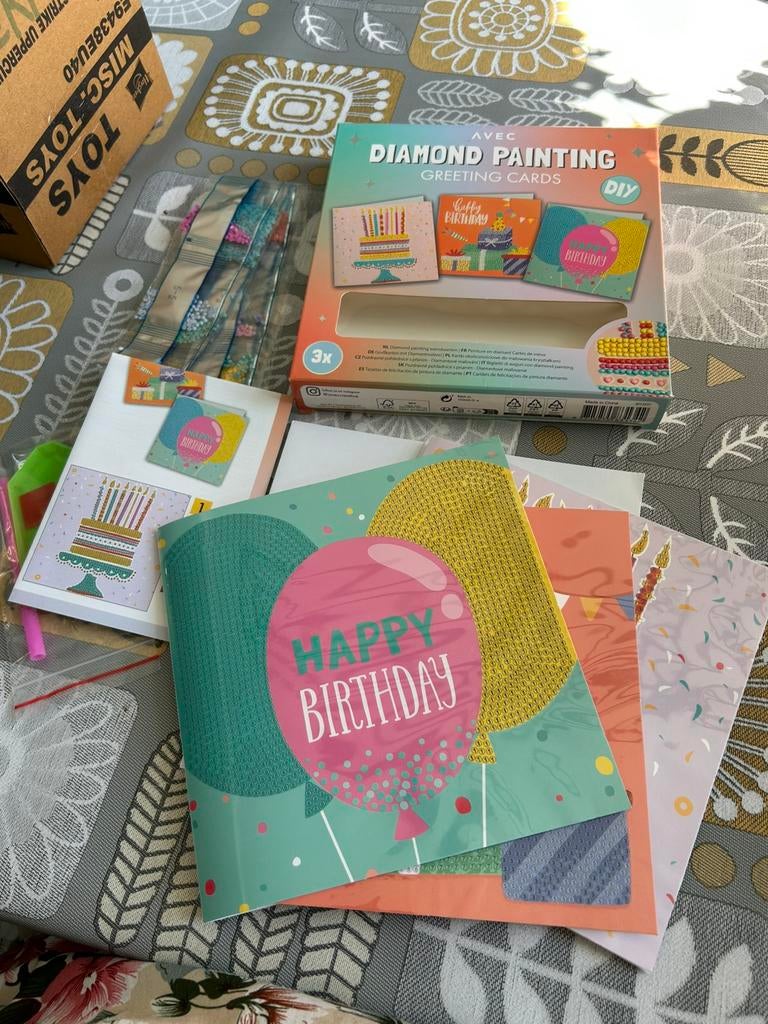 B-day kaart Diamond painting, Ophalen, Nieuw