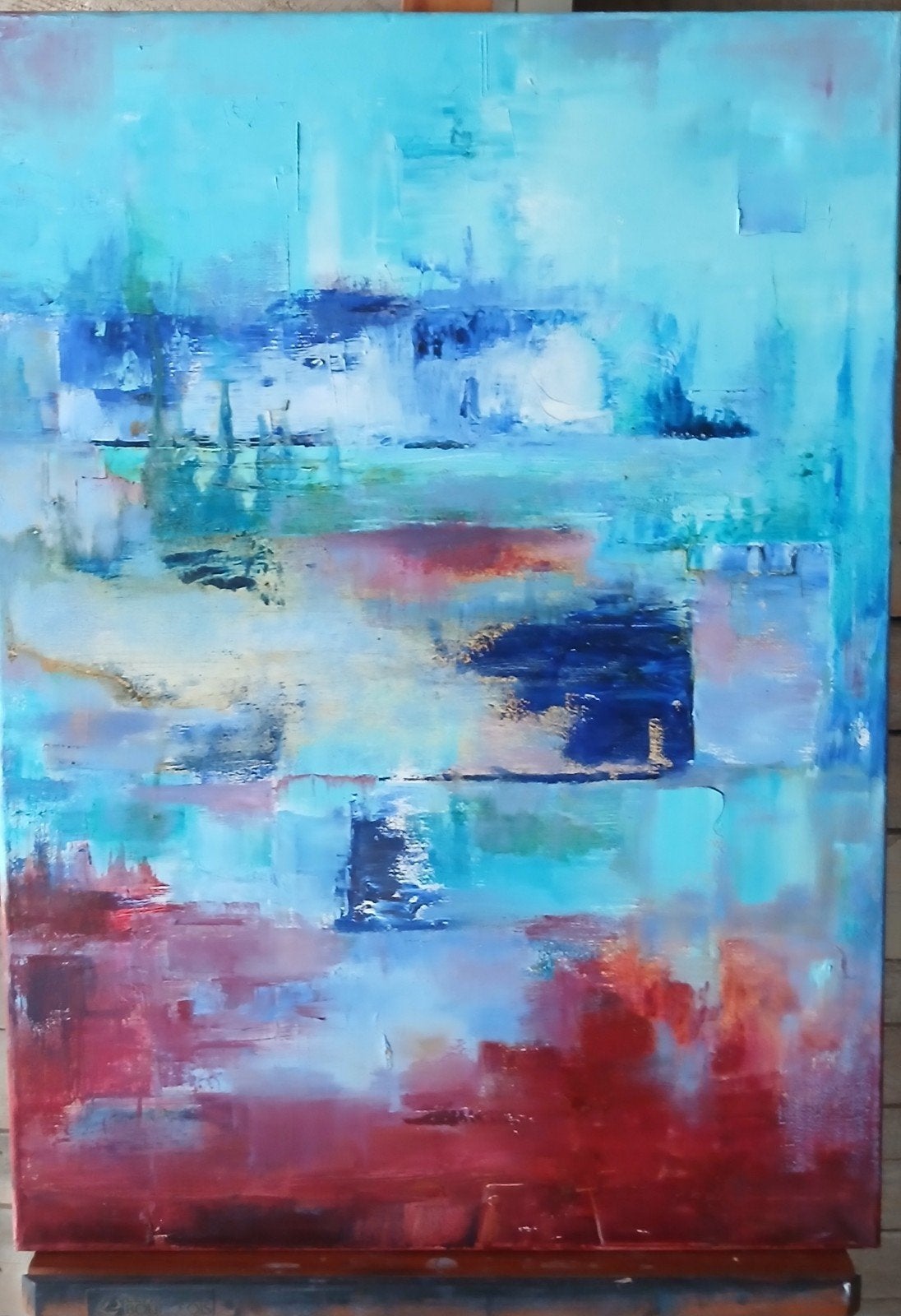 Peinture à l'huile 50/70 40e au lieu de 750e, Antiquités & Art, Art | Peinture | Abstraite, Enlèvement