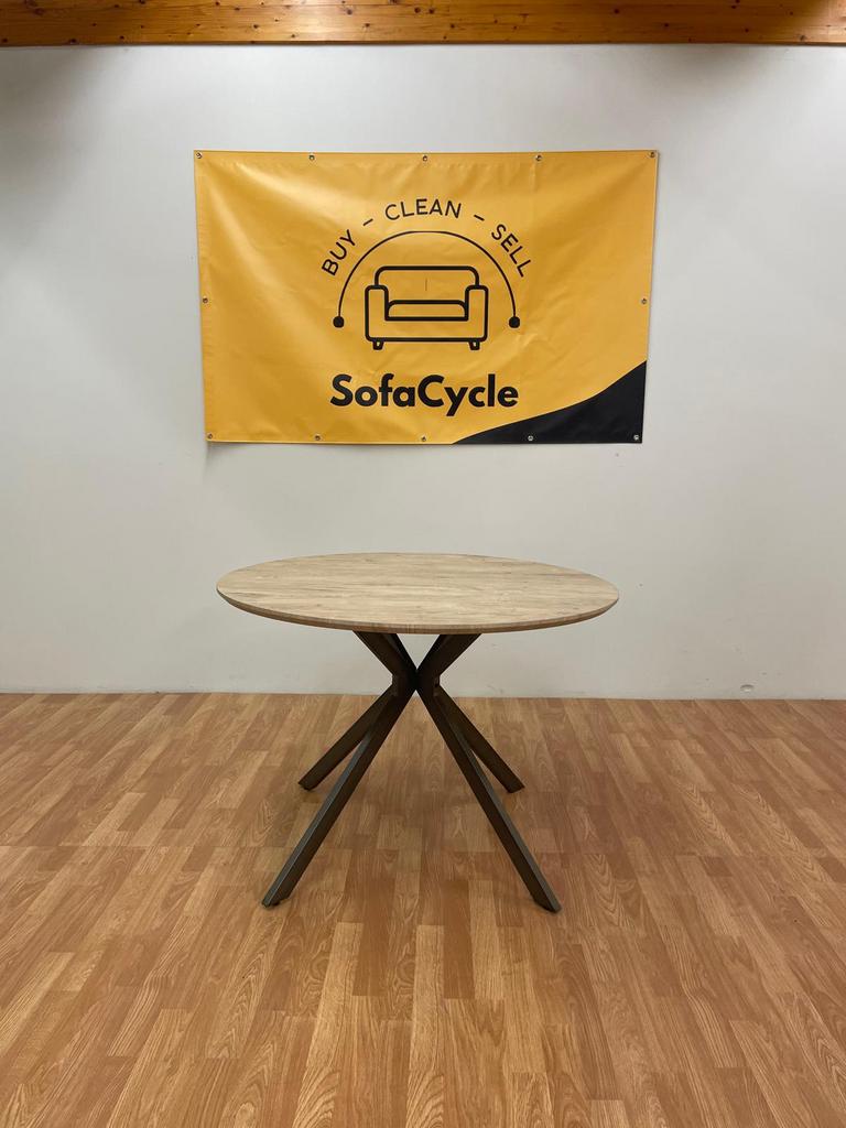 Table de salle à manger ronde en bois massif — (NOUVEAU)