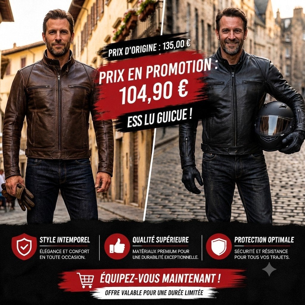 Nieuwe leren motorjas met CE-protectoren, Verzenden, Nieuw met kaartje, Jas | leer