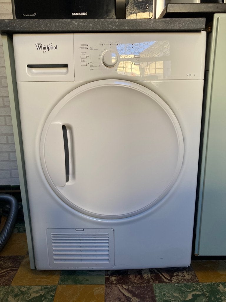 Condensatie droogkast Whirlpool, Elektronische apparatuur, Droogkasten, Ophalen, 6 tot 8 kg, Gebruikt, Voorlader