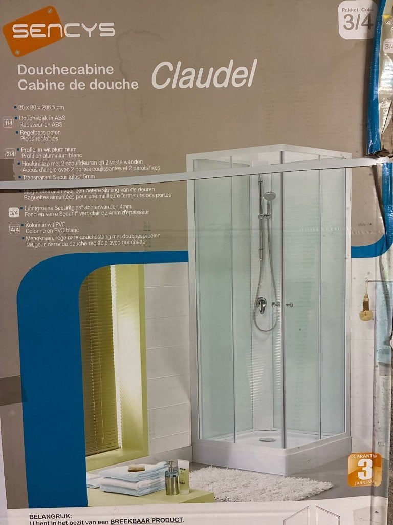 Cabine de douche Sencys Claudel 80x80cm - NEUVE, Enlèvement, Neuf, Verre, Douche