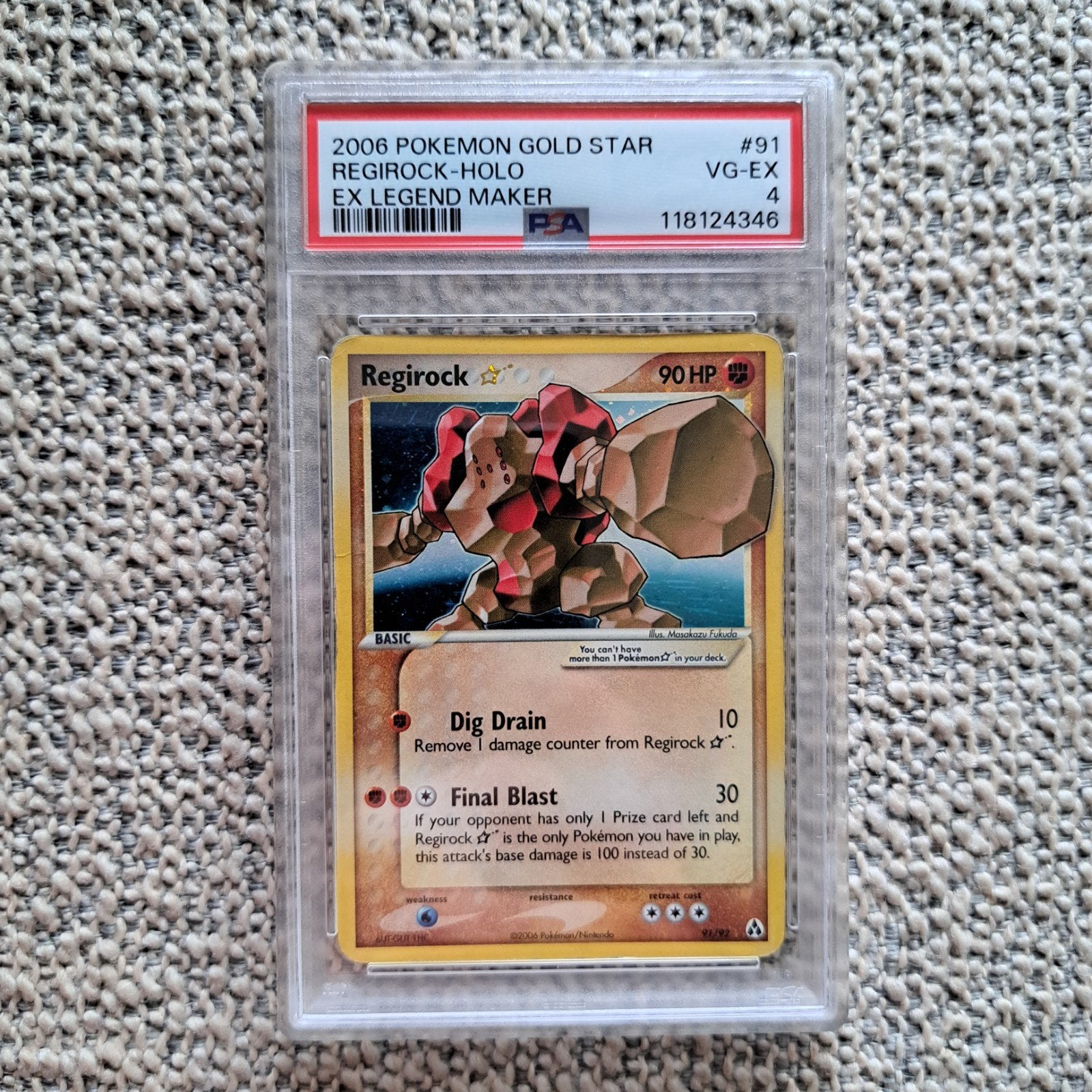 Pokemon Regirock Gold Star PSA 4, Ophalen of Verzenden